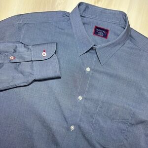 UNTUCKIT Shirt Mens L Pio Cesare Wrinkle Free Button Up Long Sleeve Cotton Gray